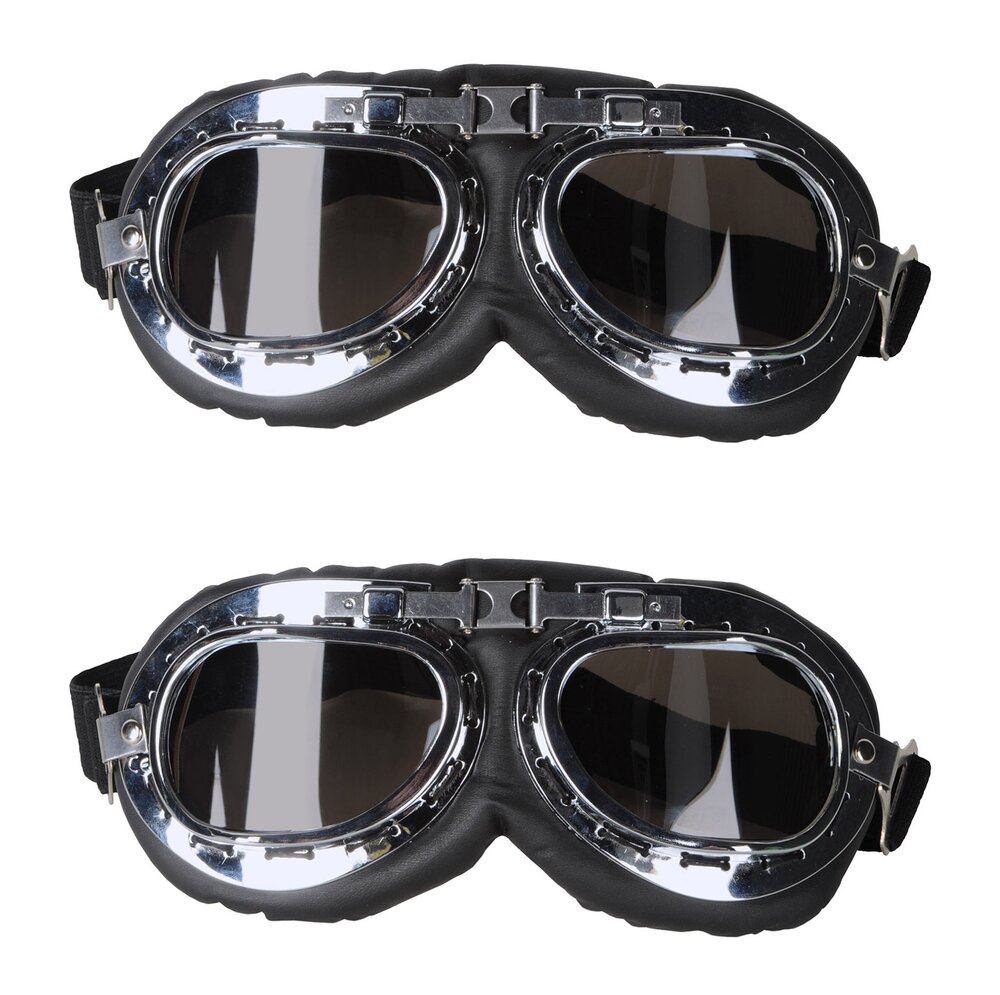 1552 60650 Aviator Goggles, 2 Piece, OSFM, Black/Silver
